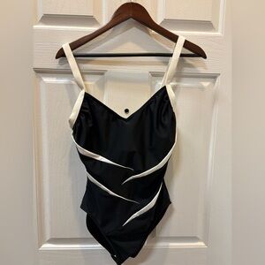 Vintage Shape Detector Black and White One Piece Swimsuit